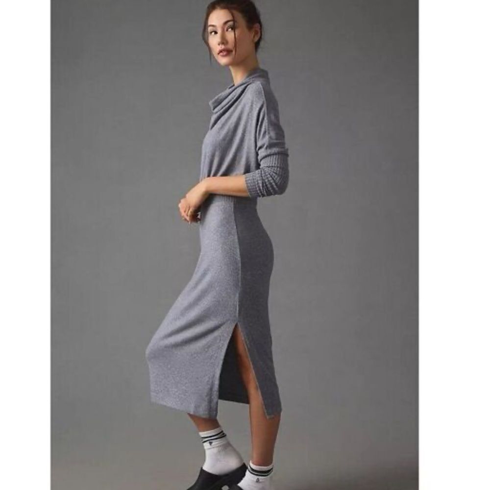 New Anthropologie Daily Practice Karigan Midi Sweater Dress Turtleneck Edition
